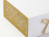 Sample Gold Snowflakes FAB Sides® Featured on White XL Deep Gift Box Close Up