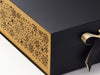 Gold Snowflakes FAB Sides® Featured on Black XL Deep Gift Box with Gold Sparkle Double Ribbon Close Up