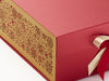 Sample Gold Snowflakes FAB Sides® Featured on Red XL Deep Gift Box Close Up