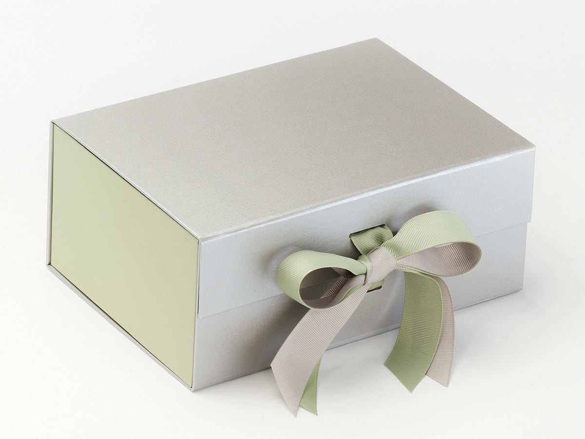 Silver XL Deep Gift Boxes with changeable ribbon