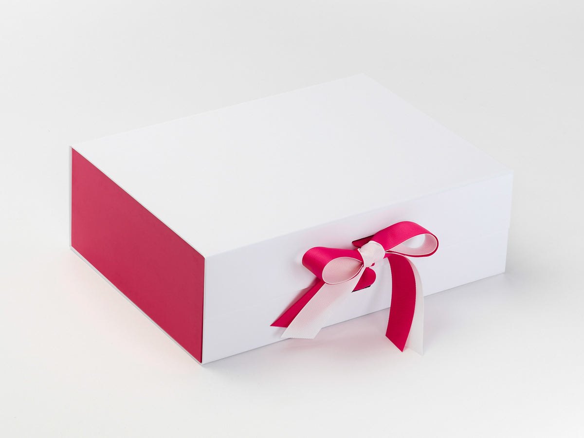 White A4 Deep Gift Boxes with changeable ribbon