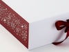 Red Snowflakes FAB Sides® Featured on White Gift Box Close Up