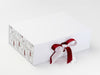 Xmas Tree Modern FAB Sides® Featured on White A4 Deep Gift Box with Red Sparkle Double Ribbon