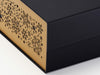 Gold Snowflakes FAB Sides® Featured on Black No Ribbon A4 Deep Gift Box Close Up