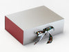 Enchanted Forest Ribbon Featured on Silver Gift Box with Red Textured FAB Sides®