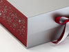 Red Snowflakes FAB Sides® on Silver A4 Deep Gift Box Close Up