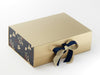 Xmas Pine Cones FAB Sides® Featured on Gold A4 Deep Gift Box with Peacoat Double Ribbon