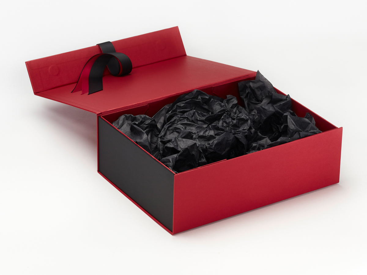 Red A4 Deep Gift Boxes with Changeable Ribbon – Gift Box Market