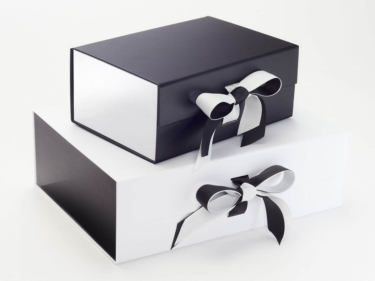 White A4 Deep Gift Boxes with changeable ribbon