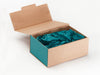 Natural Kraft No Magnet Gift Box with Jade FAB Sides® and Jade Tissue Paper