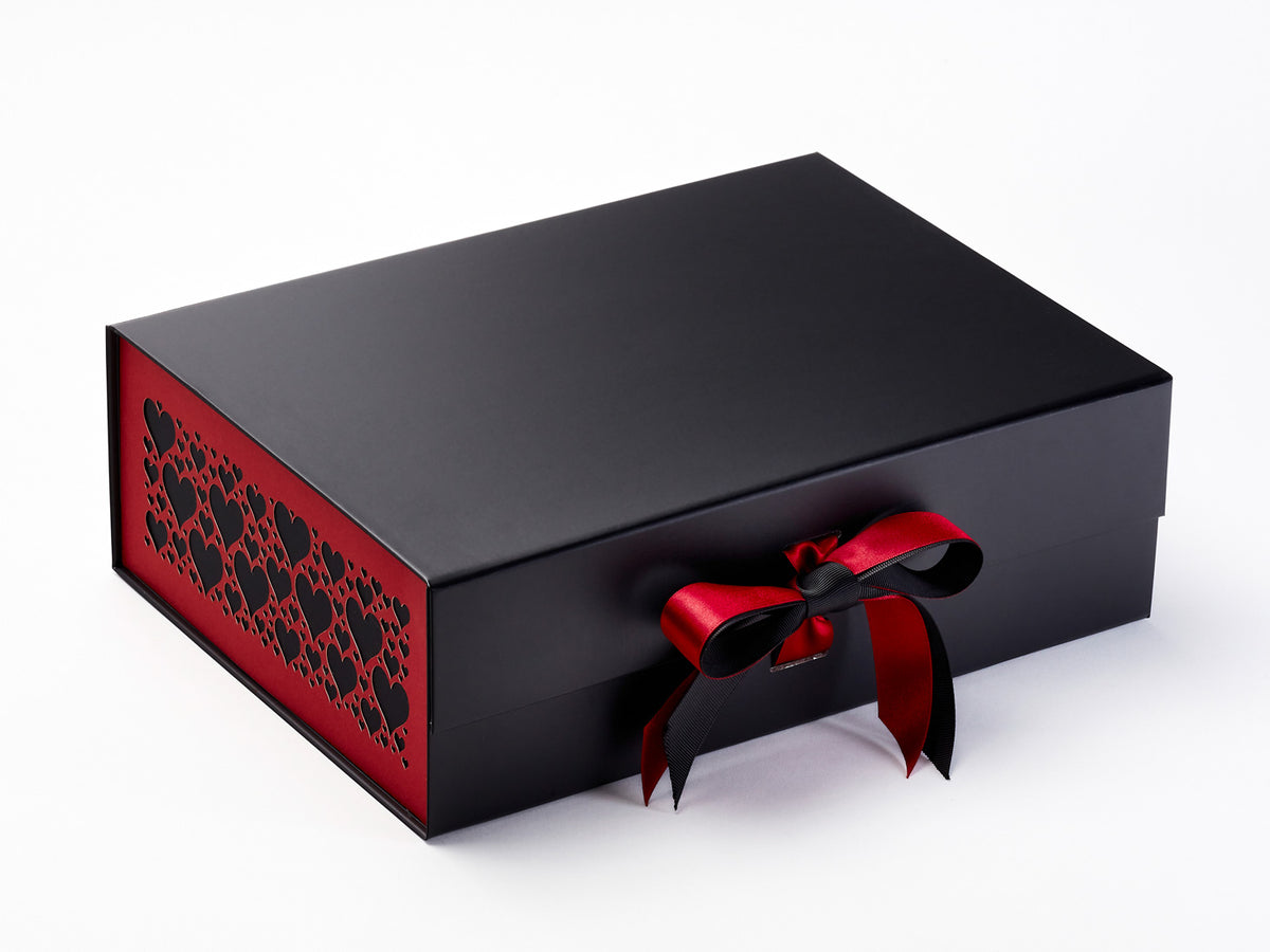 Red A4 Deep Gift Boxes with Changeable Ribbon – Gift Box Market