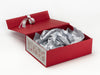 Silver Tissue Paper Featured with Red Gift Box and Silver Snowflakes FAB Sides®