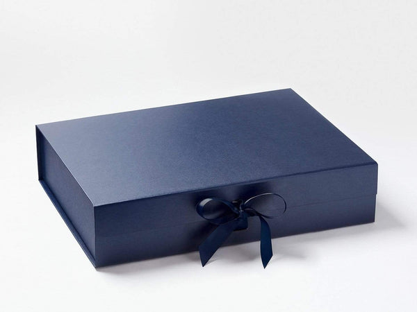 Sample Navy Blue Medium Gift Box with changeable ribbon