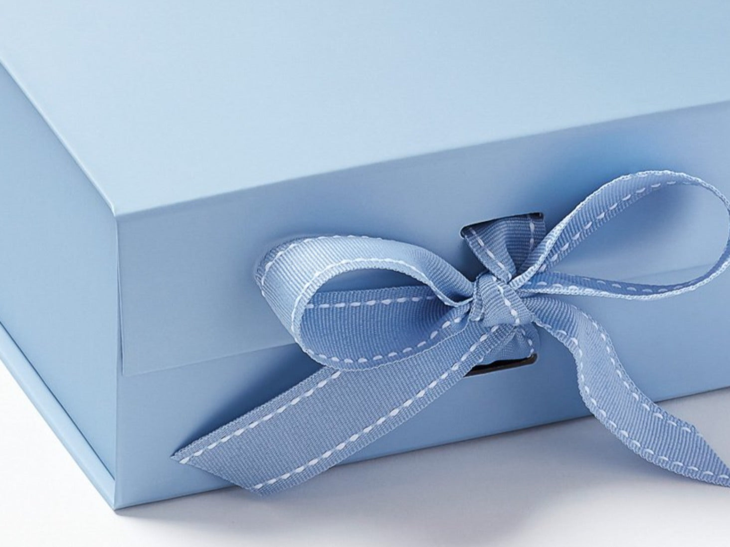 Sample Pale Blue A5 Deep Gift Box with changeable ribbon
