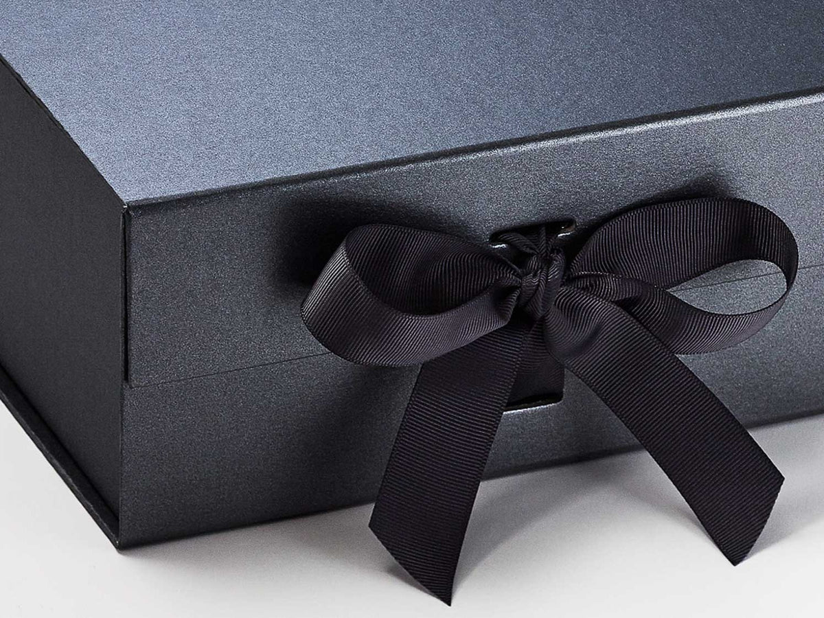 Navy Blue A5 Deep Gift Boxes with changeable ribbon