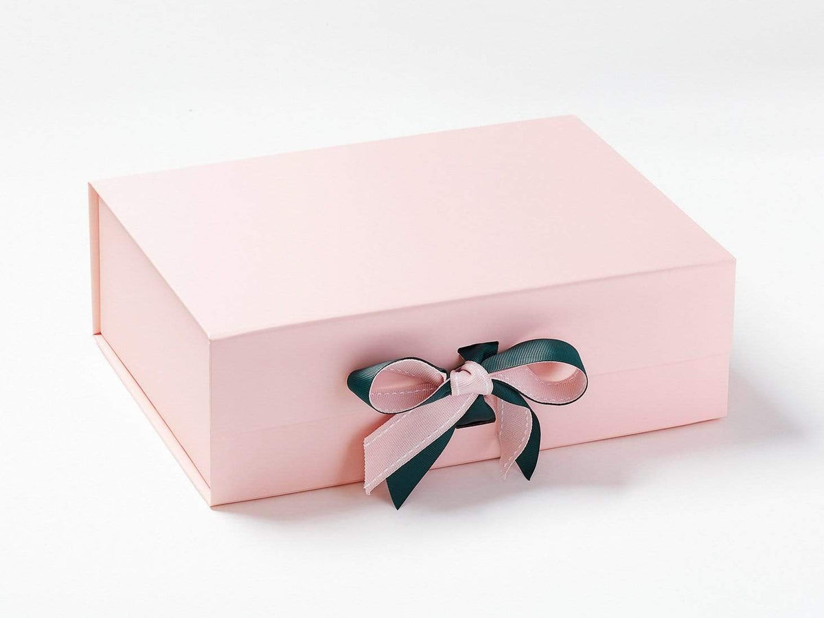 Gift box for ring in white, pink and red colour, hearts, light pink ribbon
