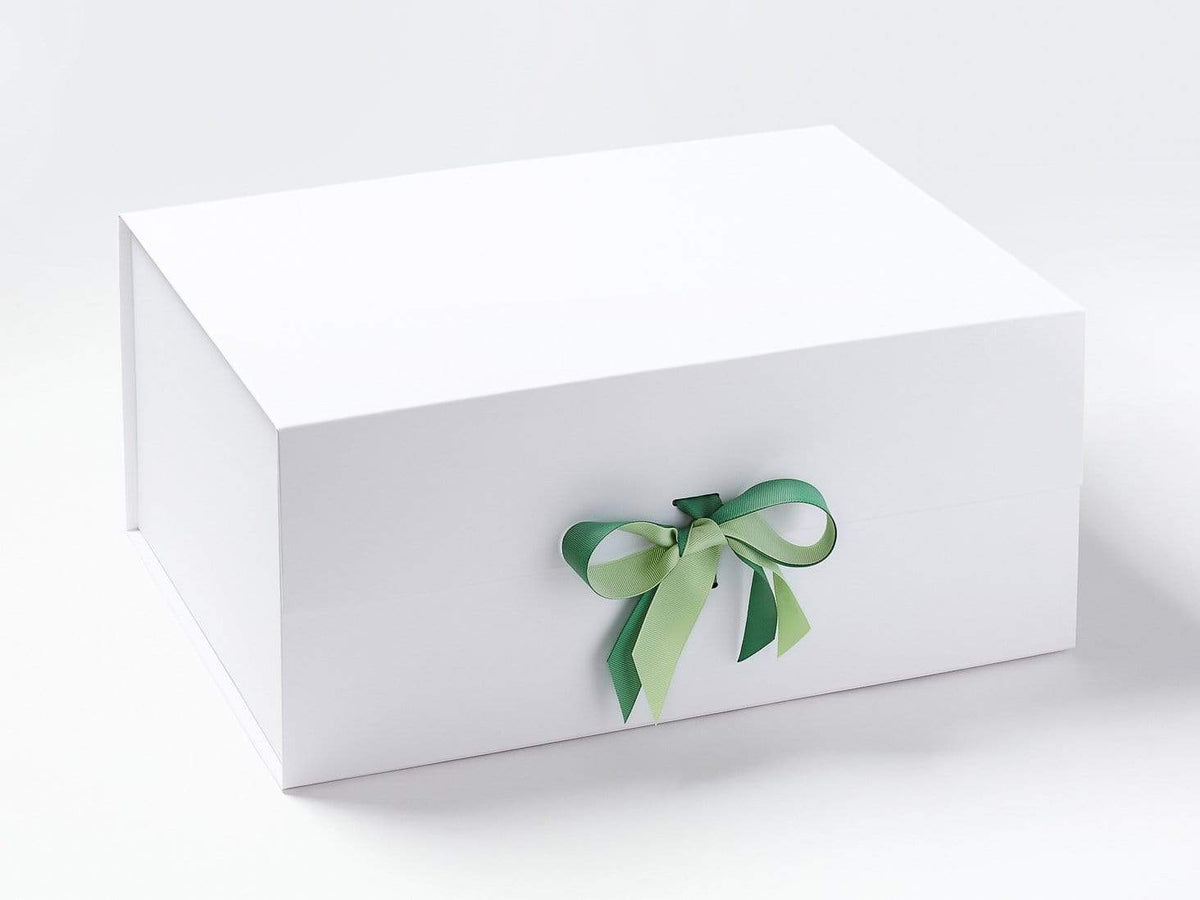 White Gift Box with Green Ribbon and Bow Graphic by Aradevi · Creative  Fabrica