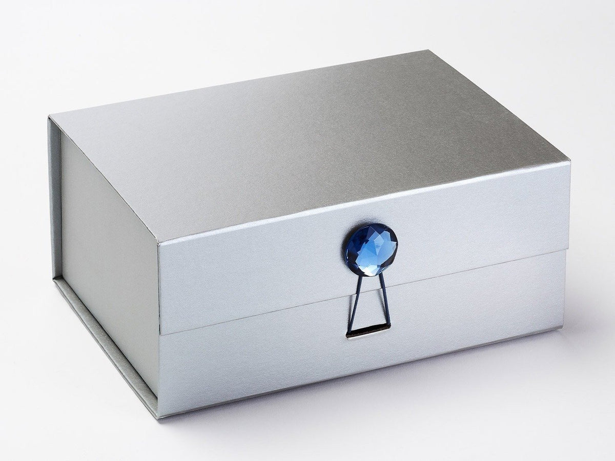 Silver Gift Boxes With Blue Bows Stock Photo - Download Image Now - Blue,  Christmas Present, Gift - iStock