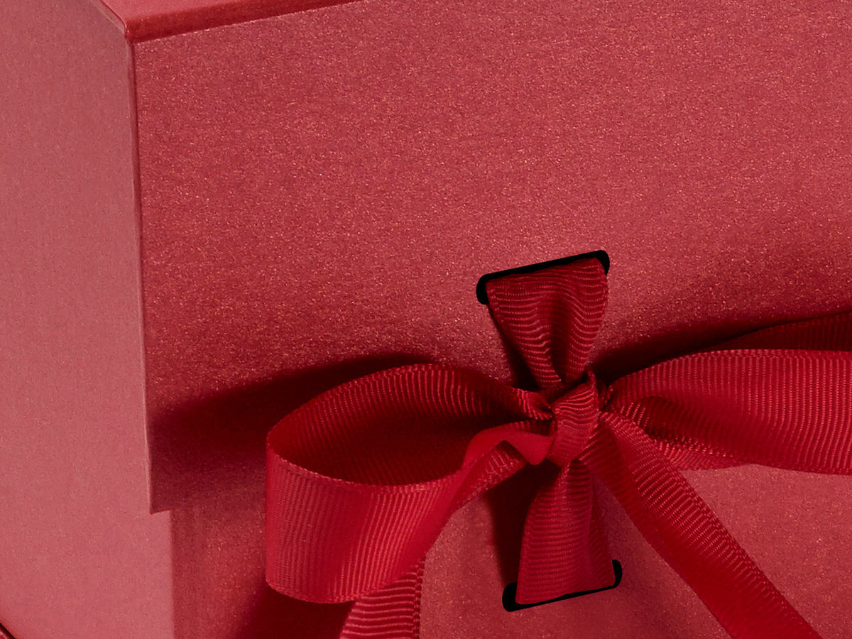 Dark Red Ribbon for Luxury Slot Gift Boxes with Changeable Ribbon