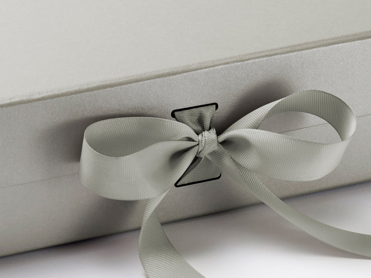 Silver Large Gift Boxes with changeable ribbon