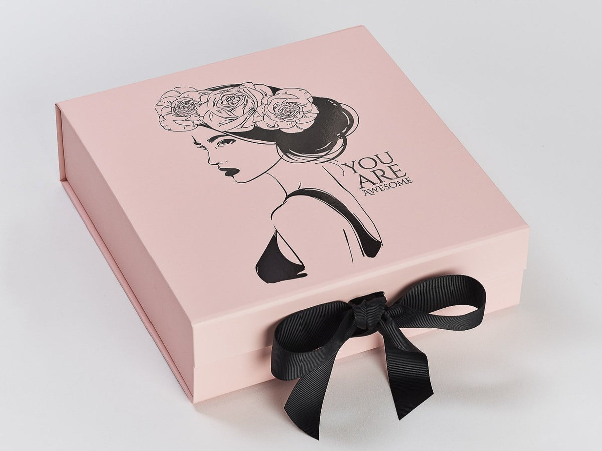 Pale Pink Large Gift Boxes with changeable ribbon