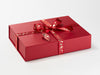 Red Recycled Satin Wildwood Woodland Design Featured on Red A4 Shallow Gift Box