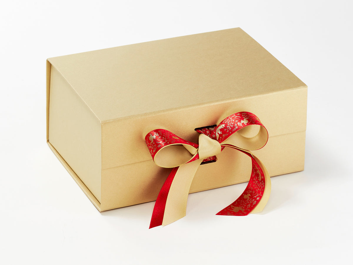 Gold A5 Deep Gift Boxes with changeable ribbon