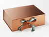 Example of Teal Wildwood Festuve Ribbon Featured on Copper A4 Deep Gift Box