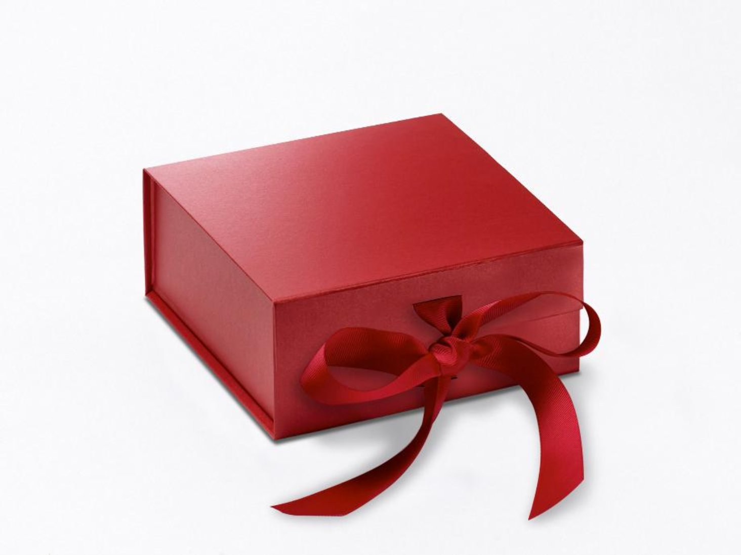 Medium Red Magnetic Gift Box with Ribbon - Geotobox